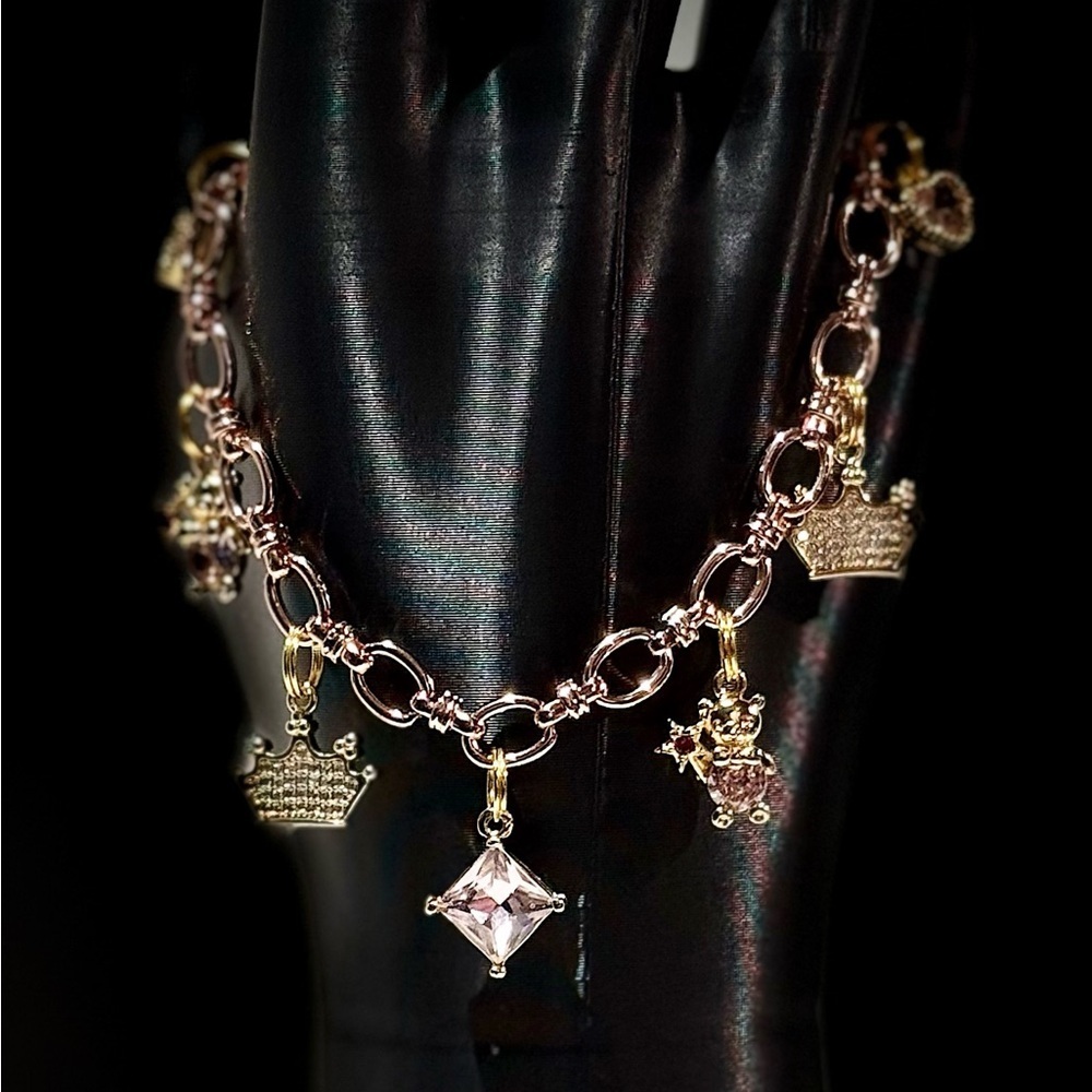 Elegant Rose Gold Charm Bracelet